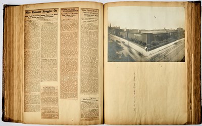Lot 201 - A hefty New York City Scrapbook with newspapers, prints, and photographs