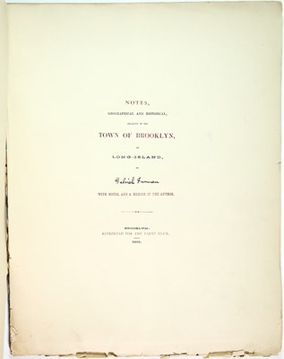 Lot 197 - One of 20 large paper copies of Notes on the Town of Brooklyn