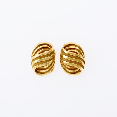 Lot 3055 - Turi Pair of Gold Earclips