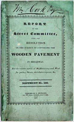 Lot 319 - A rare work on the paving or "McAdamizing" of New York City's streets