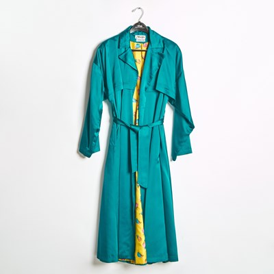 Lot 408 - Patrick Kelly Turquoise Silk Coat