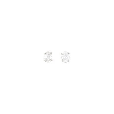 Lot 55 - Pair of Platinum and Diamond Stud Earrings