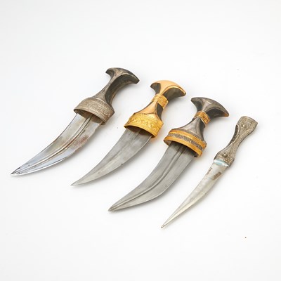 Lot 394 - Three Saudi Metal Ceremonial Khanjar Daggers