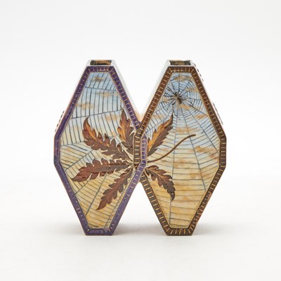 Lot 134 - Gallé Art Nouveau Faience Double Bud Vase