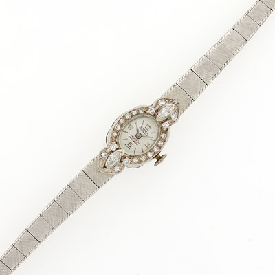 Lot 3291 - White Gold and Diamond Wristwatch