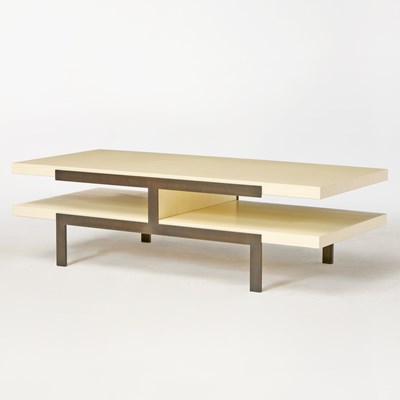 Lot 348 - Modern Veneered and Steel "Tara" Low Table