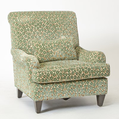 Lot 324 - Modern Silk Velvet Upholstered Armchair