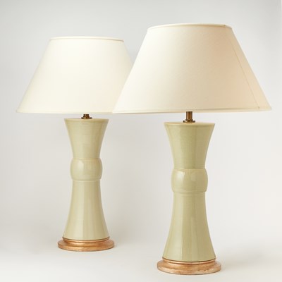 Lot 334 - Pair of Chinese Style Porcelain Table Lamps