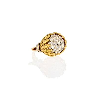 Lot 144 - Two-Color Gold and Diamond Ring