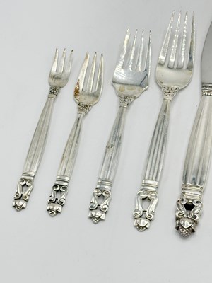 Lot 1243 - Georg Jensen Sterling Silver “Acorn” Pattern Flatware Service