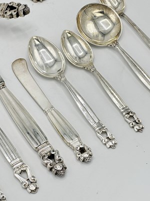 Lot 1243 - Georg Jensen Sterling Silver “Acorn” Pattern Flatware Service