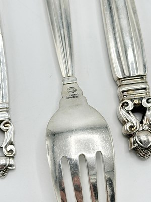 Lot 1243 - Georg Jensen Sterling Silver “Acorn” Pattern Flatware Service