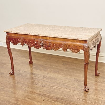 Lot 44 - George III Style Marble Top Mahogany Serving Table