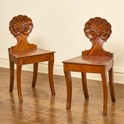Lot 56 - Pair of Regency Mahogany Hall Chairs