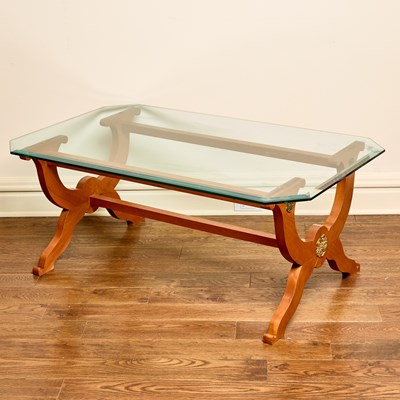 Lot 69 - Empire Style Glass and Wood Low Table