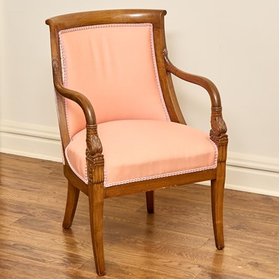 Lot 85 - Empire Style Upholstered Mahogany Bergere