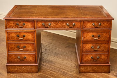 Lot 134 - George III Style Burl Walnut Desk