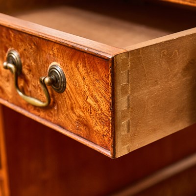 Lot 134 - George III Style Burl Walnut Desk