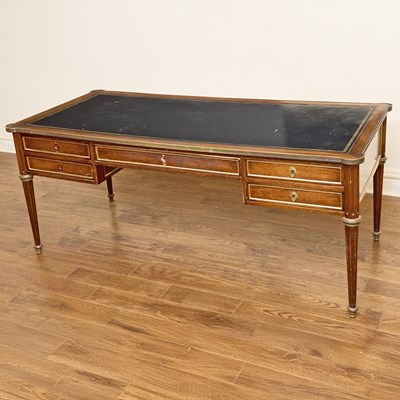 Lot 153 - Louis XVI Style Gilt-Metal Mounted Mahogany Bureau Plat