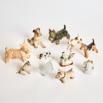 Lot 61 - Group of Glass, Porcelain and Other Dog Figures