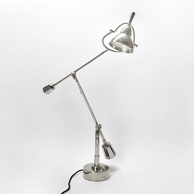 Lot 165 - Modern Chrome-Plated Metal Counterweight Table Lamp