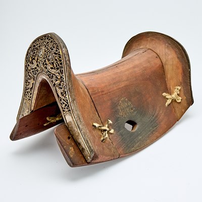 Lot 62 - A Sino-Tibetan Iron and Wood Saddle