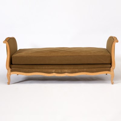 Lot 233 - Louis XV Style Upholstered Oak Daybed