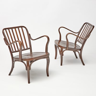 Lot 168 - Pair of Josef Frank for Ton Bentwood "Model 752"Armchairs
