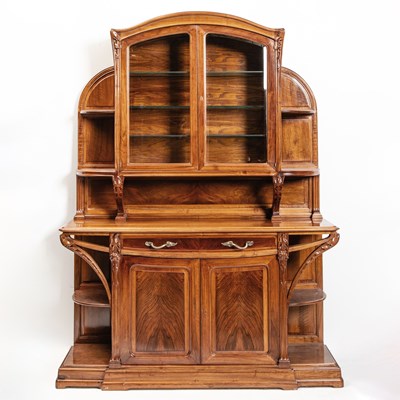 Lot 133 - Louis Majorelle Art Nouveau Carved Mahogany "Chicorée" Buffet à Deux Corps