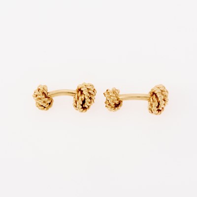 Lot 3046 - Tiffany & Co. Pair of Gold Knot Cufflinks