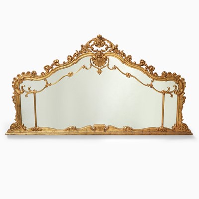 Lot 293 - Rococo Style Giltwood Overmantel Mirror