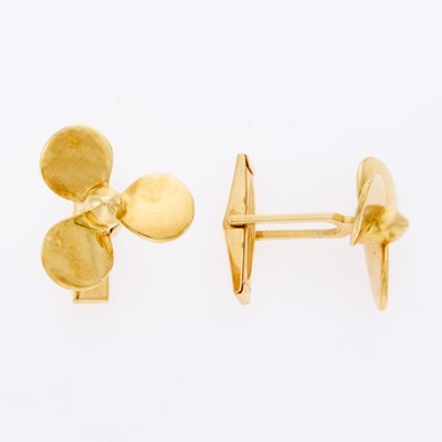 Lot 3302 - Pair of Gold Propellor Cufflinks