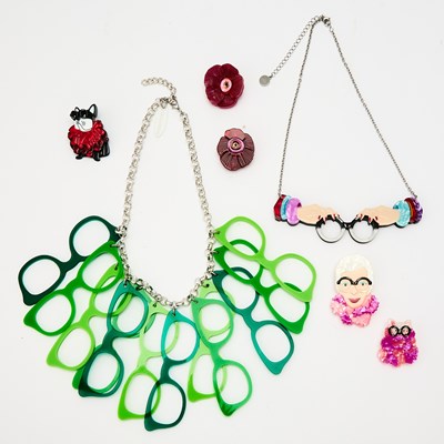 Lot 432 - Group of Iris Apfel Resin Costume Jewelry