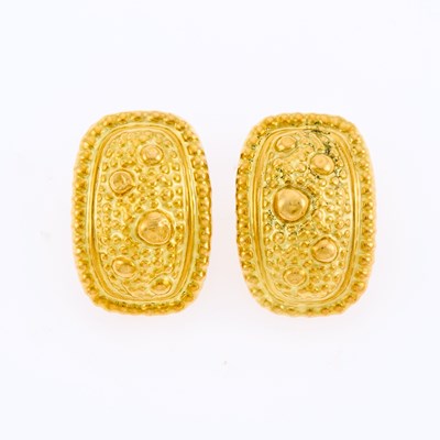 Lot 3007 - Pair of Gold Earclips