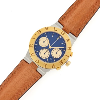 Lot 3296 - Bulgari Stainless Steel and Gold 'Diagono' Wristwatch