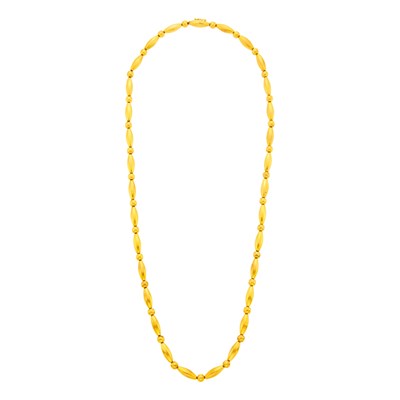 Lot 2116 - Ilias Lalaounis Long Gold 'Minoan Mycenaean' Bead Necklace
