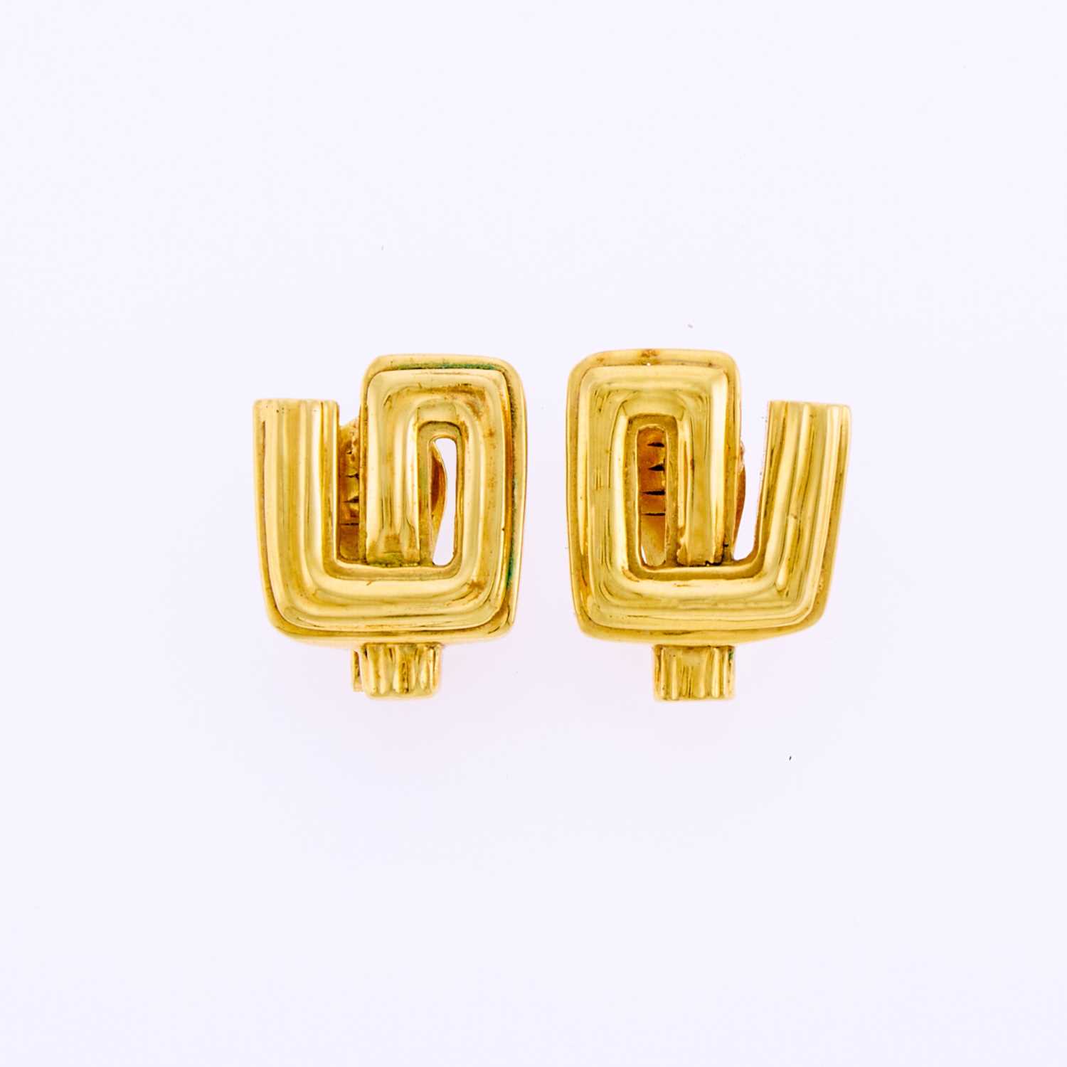 Lot 3060 - Ilias Lalaounis Pair of Gold Earclips