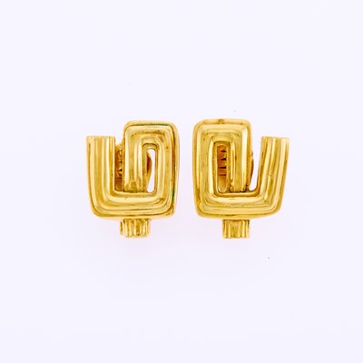 Lot 3060 - Ilias Lalaounis Pair of Gold Earclips