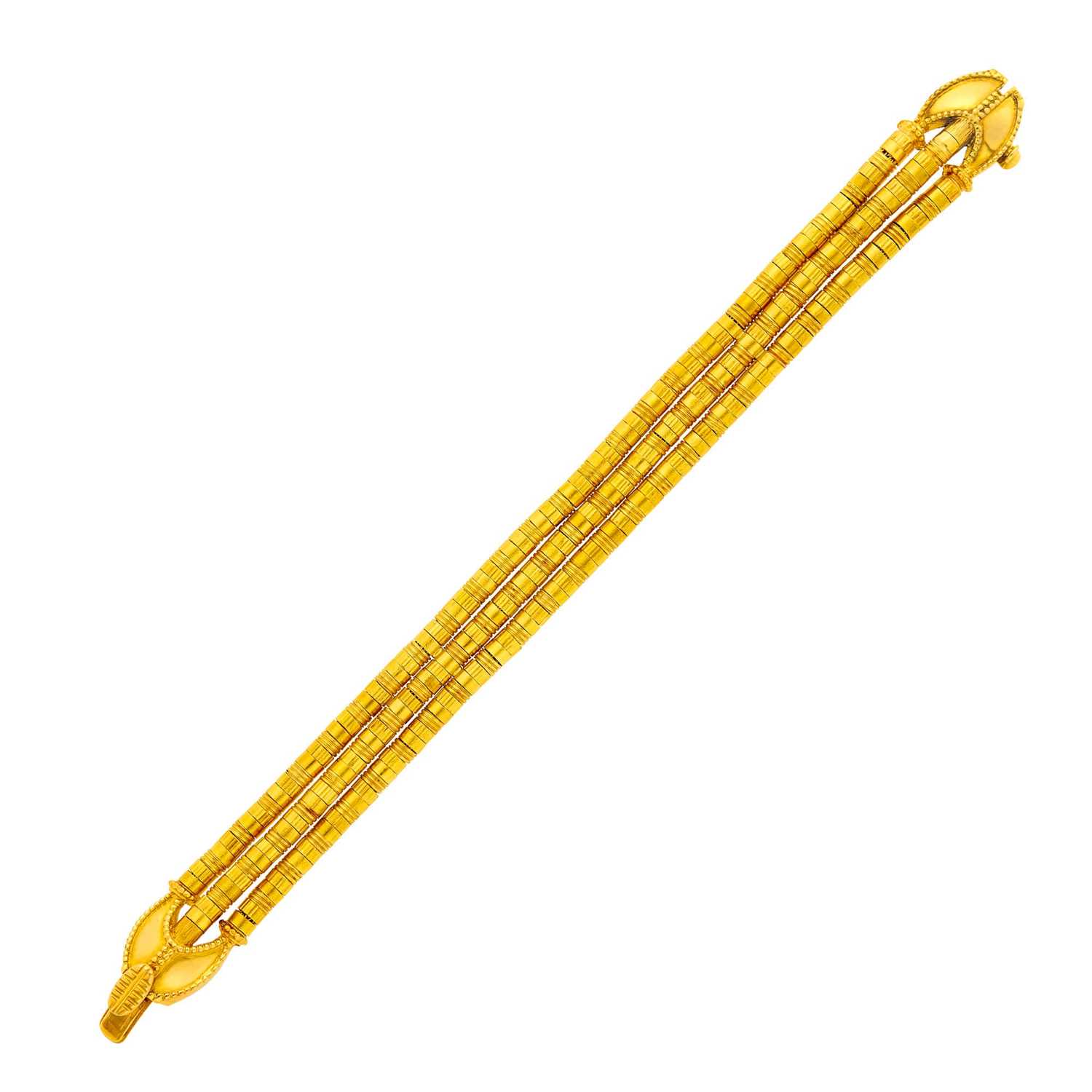 Lot 11 - Ilias Lalaounis Triple Strand 'Helen of Troy' Bracelet