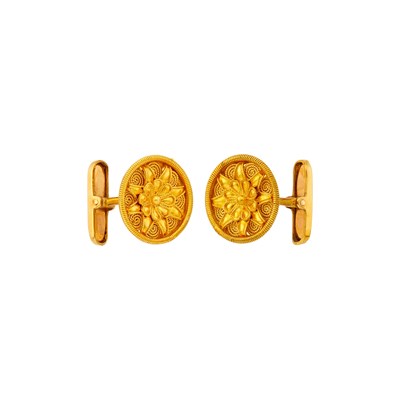 Lot 2121 - Ilias Lalaounis Pair of Gold Cufflinks