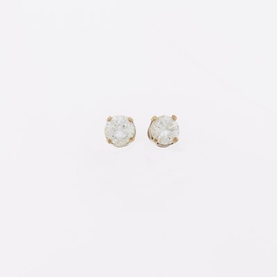 Lot 3282 - Pair of White Gold and Diamond Stud Earrings