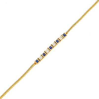 Lot 3317 - Gold, Sapphire and Diamond Bracelet