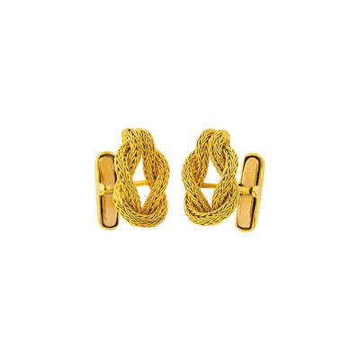 Lot 2123 - Ilias Lalaounis Pair of Gold 'Hercules Knot' Cufflinks