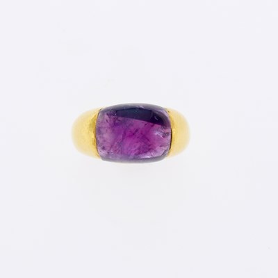 Lot 3020 - Ilias Lalaounis Hammered Gold and Amethyst Ring