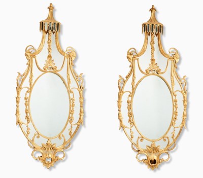 Lot 464 - Pair of George III Giltwood Mirrors