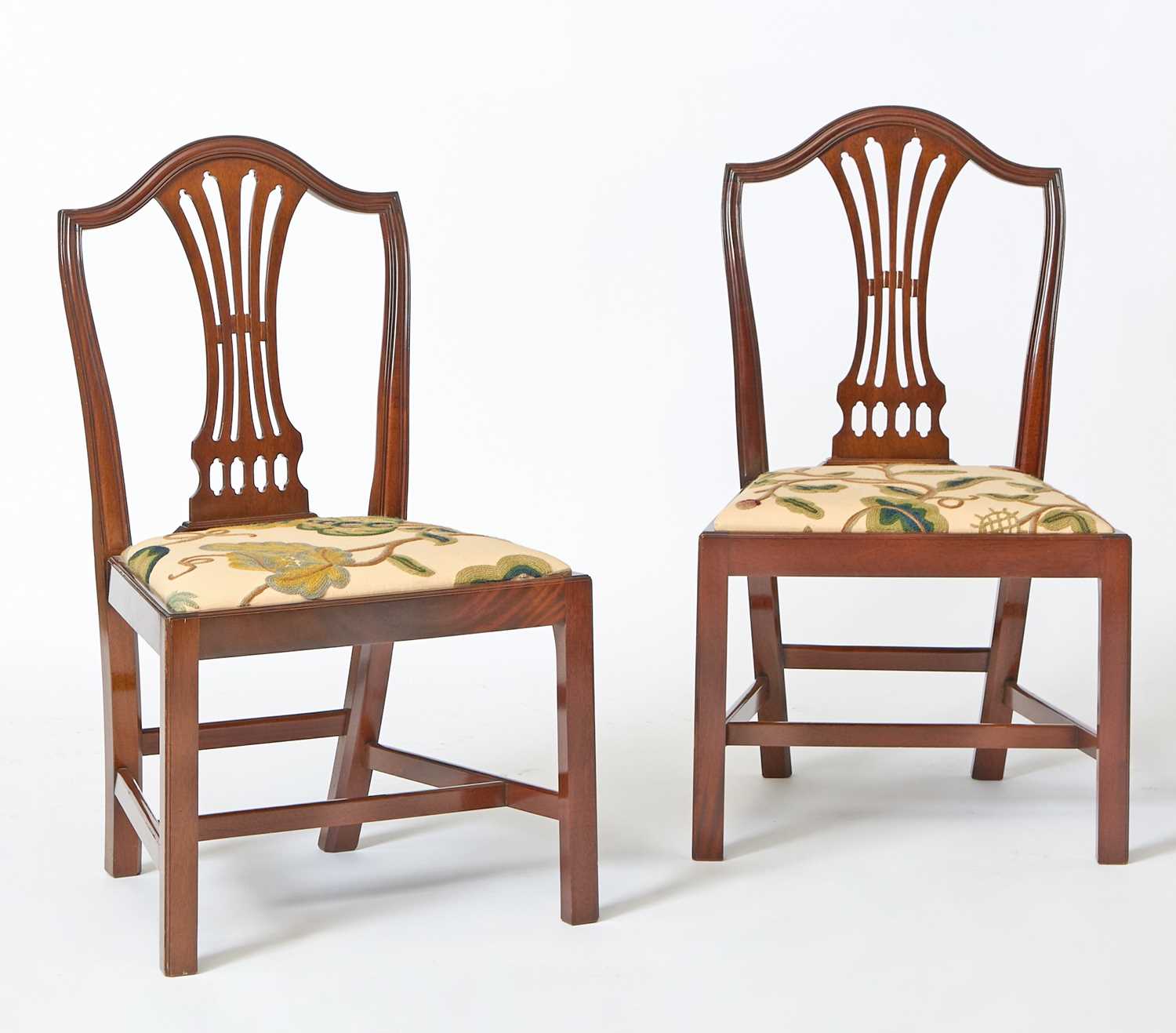 Lot 159 - Set of Eight George III Style Mahogany Dining Side Chairs