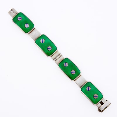 Lot 3135 - Gucci Silver and Enamel Bracelet