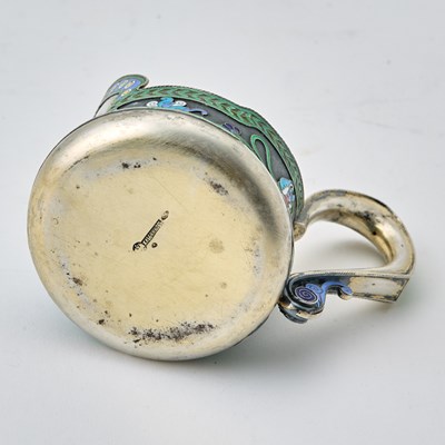 Lot 90 - Russian Silver-Gilt and Cloisonné Enamel Tea Glass Holder
