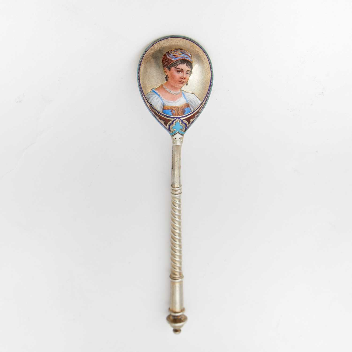 Lot 85 - Russian Silver and En Plein Enamel Spoon
