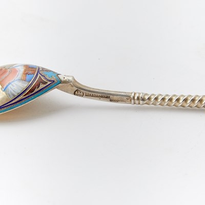 Lot 85 - Russian Silver and En Plein Enamel Spoon